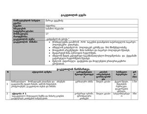 გაკვეთილის გეგმა მარიკა ევგენიძე