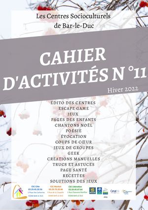 Cahier d'activités n°11 - Hiver 2022