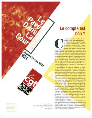 Le Pavé dans la cour - Janvier 2021 - Numéro 21