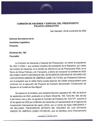 Dictamen N 180 - By Pass San Miguel