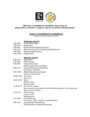 SNAG 2007 Conference Program