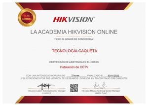 HIKVISION CERTIFICA A TECNOLOGIA CAQUETA  - Instalacion CCTV
