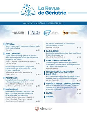 Revue De Geriatrie Volume 47 Numero7
