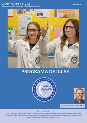 Igcse Booklet Spanish 2023