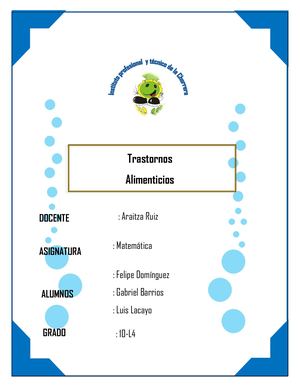 Trastornos Alimenticios Examen Final 2022