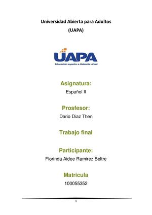 Trabajo Final Español Ii