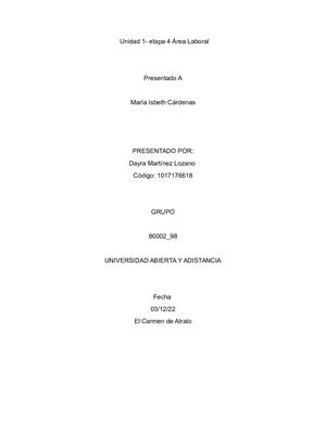 Etapa 4 Proyecto De Vida áRea Laboral