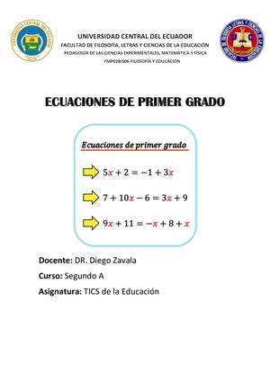 Ecuaciones De Primer Grado