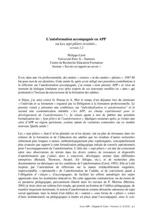 L'autoformation accompagnée en APP