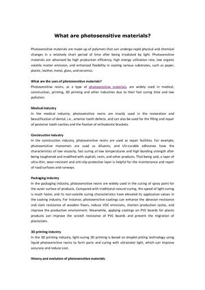 What Are Photosensitive Materials?