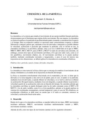 Ensayo Cinematica De La Partícula