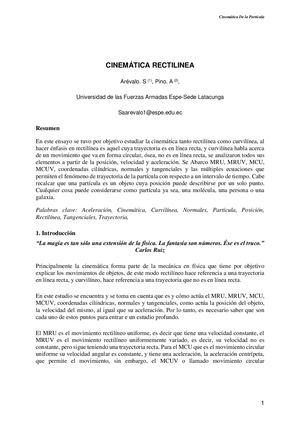 Ensayo Cinemática
