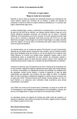 EL ENCANTO UN LUGAR MÁGICO- Ya