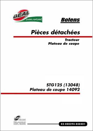 Tracteur Tondeuse Bolens STG-125(13048) Plateau de coupe 14092