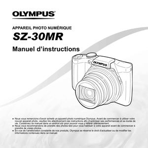 Manuel Instruction Appareil Photo OLYMPUS SZ 30MR