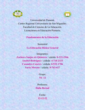 La Educación Básica General