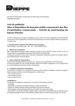 Avis Publicite Mini Karting 2023 2025