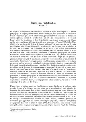 Rogers ou de l'autodirection