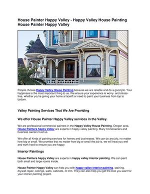 House Painter Happy Valley Company