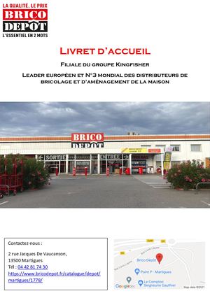 Livret D'acceuil Brico Dépot