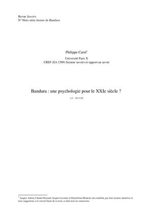 Bandura, psychologie pour Le XXIe siècle