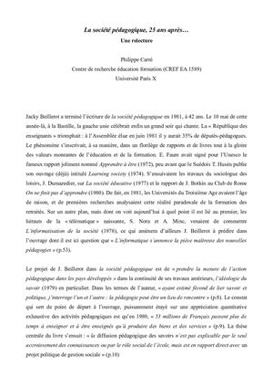 Société Pédagogique, 25 ans après
