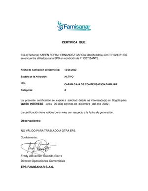 Calaméo - Certificación expedida por la entidad EPS
