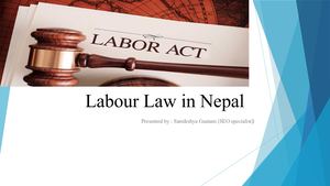 Labour Law In Nepal