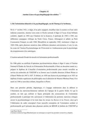 Actualité de l'oeuvre d'Antoine Leon