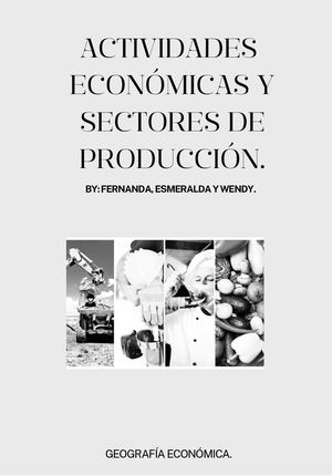 ACTIVIDADES ECONOMICAS Y SECTORES DE PRODUCCION