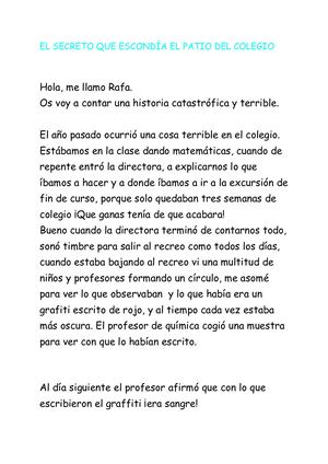 El Secreto Que Escondía El Patio Del Colegio