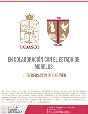 Bloque Tres - Catálogo Identificación de Cadáver Morelos