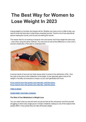 The Best Way For Women To Lose Weight In 2023