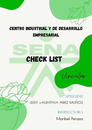 Check List Leidy Valentina Perez Muñoz
