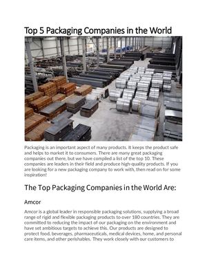 Calaméo - Top 5 Packaging Companies In The World