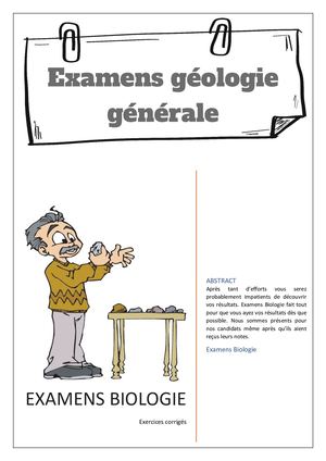 Examen Géologie Générale corrigé SVI et SVTU