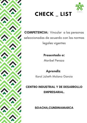 Check List Karol Molano