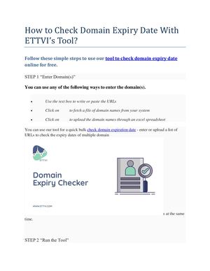 How to check domain expiry date with ETTVI's tool?