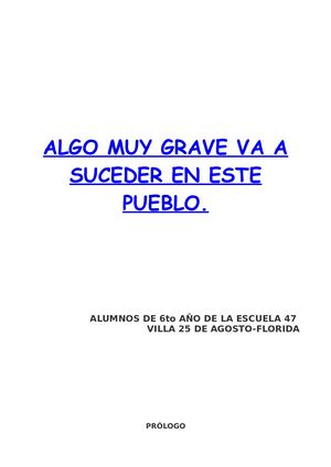 Libro "Algo muy grave va a suceder en este pueblo."