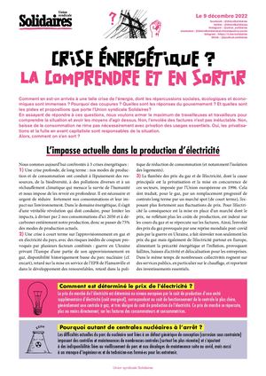 Argumentaire : Crise énergétique ? La comprendre et en sortir