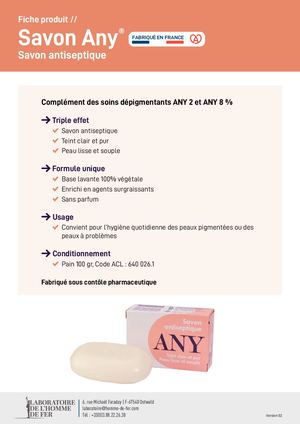 Fiche Produit Savon Any