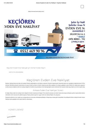 Ankara Keçiören Evden Eve Nakliyat Keçiören Nakliyat