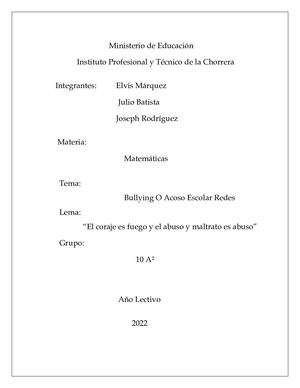 REVISTA DE BULLYING O ACOSO RESCOLAR REDES