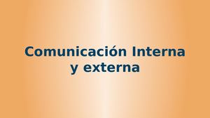 Comunicación Interna Y Externa