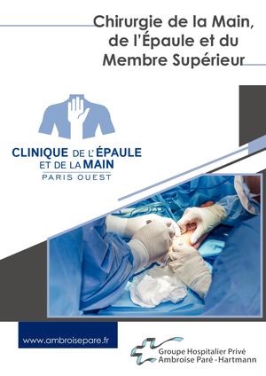 Plaquette Clinique de l’Épaule et de la Main Paris Ouest