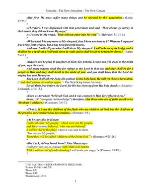 The Word of God about Romania - The New Jerusalem - The New Canaan