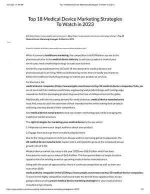 Top 18 Medical Device Marketing Strategies To Watch In 2023