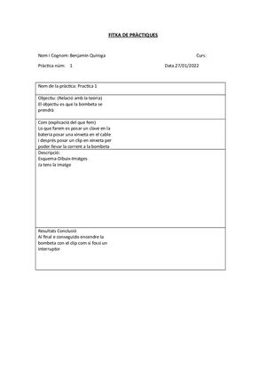 Fitxa De Pràctiques Electricitat