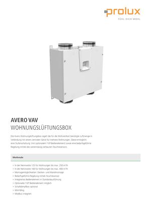 Avero Datenblatt VAV DE