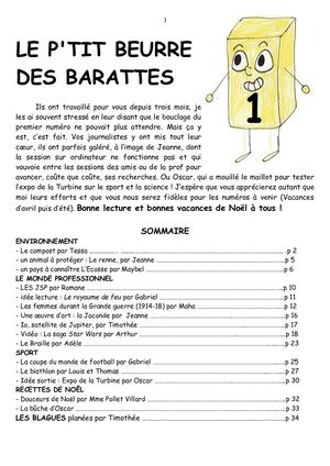 Journal N° 1  Collège les Barattes 2022